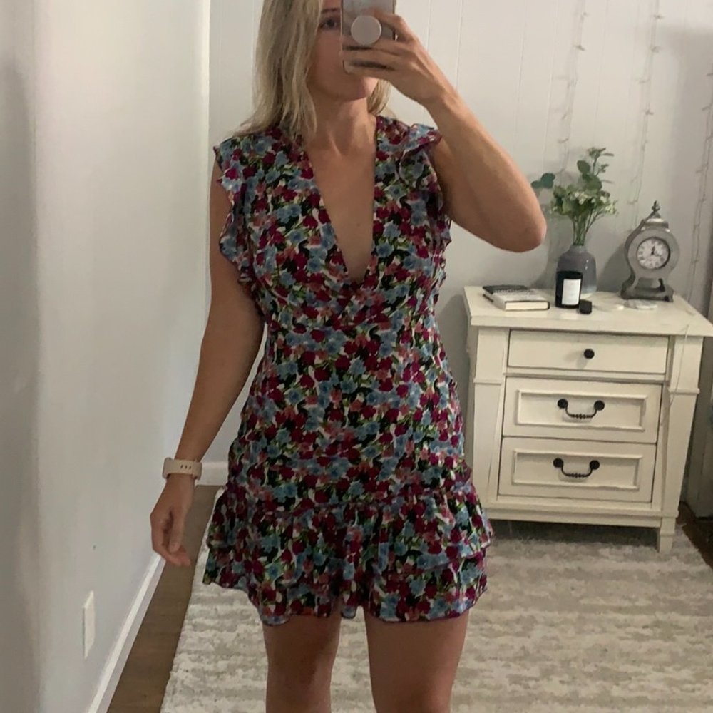 SHEIN Open Back Floral Mini